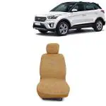 Kingsway Towel Fabric Car Seat Covers for Hyundai Creta, 2015 - 2017 Model, Material: 100% Cotton, Color : Beige, Complete Set of All Seats (Car Specific Front + Rear Seat Covers)