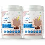 Fytika Daily Protein Powder: Chocolate Flavour - Complete Nutrition Drink with 37 Essential Vitamins & Minerals | 50% Protein Per Serve | High Protein Drink for Men & Women | Net - 400g (Pack of 2)