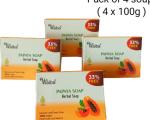 Waiba PACK OF 4PAPAYA HERBAL SOAP (4 x 100 g)