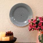 JIKRAA Fine Art Ceramic Decorative Designer Wall and Table Top Plate/Platter with Stand and Hook, Decorative Wall Plates for Living Room, Decorative Wall Plates for Home I 8 Inch