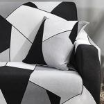 PENTHOOM Elastic Sofa Square Cushion Covers | Pillow Cover(Pack of 2)Grey Black Rock