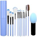 AVTY Makeup Brush Set - 12 Pcs Makeup Brushes Contour with 1 Pink Beauty Blender (Pack of 14)