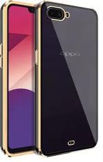 Clickaway Oppo A3S Luxury HD New Electroplated Transparent Case Anti Yellow Top Notch Quality (Black, Gold, Multicolor)