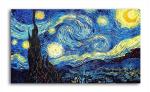 Tamatina Multicolor Modern Art The Starry Night Vincent Van Gogh Unframed Canvas Painting-42X24 Inch