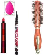 BUYTYA 36 H Eyeliner, 5 in 1 Lipsticks, Puff, Salon Hair Brush