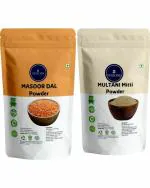 VEDICINE Pure Masoor Dal Powder and Multani Mitti Powder for face And Skin Care (100gmx2)