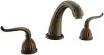SANIKART Antique 3 Holes Widespread Basin Faucet 2 Knobs Bathroom Vanity Sink Tap,