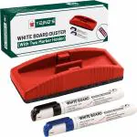 YAJNAS Non Magnetic Premium White Board Duster And Marker| Dry Erase Whiteboard Eraser for Erasing Whiteboard Marker or Chalkboard Writing - (Pack of 1 Duster And 2 Marker, Multicolor) Dusters (Multicolor)