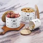 HAZEL Garlic Potato Onion Storage Container | Potato Onion Garlic Storage Container, Set of 3