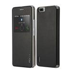 Rock Black Leather Flip Case For Huawei Honor 6 Plus