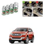 Feelitson Silver Car Auto Tire Pressure Monitor Tire Gauge Alert Sensor Indicator Valve Caps For Endeavour New 2017 (Pack Of 4)