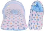 Toddylon New Born Baby Bedding Set Mosquito Net Bed & Sleeping Bag Combo for 0-6 Months Baby Boy's & Baby Girl's