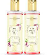 Parwati Gramudyog Herbal Products Khadi Red Onion Oil Increase Hair and Reduces Hair Fall for Healthy Hair 420ml