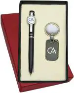 UJJi 2in1 CA Logo Engraved Keyring & Ball Pen Combo Keychain