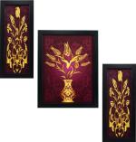 Indianara Indr850 Digital Reprint 12.5 inch x 9.8 inch Painting (With Frame, Pack of 3)