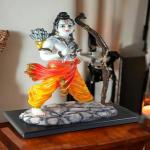 NAYRA HANDICRAFTS Marble Lord Ram Idol with Dhanush | Religious Idol & Figurine for Home Decoration | Ram Ji Idol for Temple | 24*16*43 CM