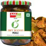 Add me Homemade Dry Mango Pickle Less Oil 500gm Aam ka Sukha Achar 500 gm Glass Pack
