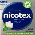 Nicotex Nicotine Mint Gums 2Mg, Helps To Quit Smoking |9 Gums Each Pack Smoking Cessations (Pack Of 10)
