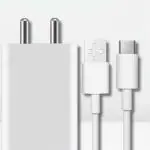 KIZZY Fast Charging Adapter for VIVO V25 Pro and Galaxy V20 Pro, 80W with USB Type-C Cable, White