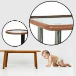 Safe-o-kid Unique High Density L-Shaped 2 Mtr Long Mini 2 Edge Guard With 8 Corner Cushions - Brown Pack of 2