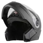 Steelbird SBA-7 7Wings ISI Certified Flip-Up Helmet for Men and Women (X-Large 620 MM, Dashing Black with Clear Visor)