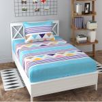 Shivi Creation Prime Collection 160TC Supersoft Glace Cotton Single Bedsheet with 1 Pillow Cover (Multicolour, Size 60 x 90 Inch)