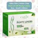 Cailin Care Aloevera infused Cotton Daily Use Panty Liner for Women (Pack of 100 Liners) (Small Size - 155mm)