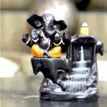 Beckon Venture Polyresin Lord Ganesha Smoke Incense Holder with 10 Cones 7x5 inch (bvsmkbgganor001)