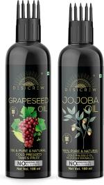 Desi Crew Grapeseed and Jojoba Oil for Skin, Body and Hair Care 100 ml Each
