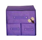 PINDIA Foldable Purple 3 Drawer Storage Box Organizer(JIO-3DRAWERBOXPURPLE)