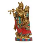 ARTVARKO Brass Radha Krishna Idol Statue - 8 inch