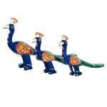 Dreamkraft Paper Mache Peacock Showpiece Set of 3 (20 x 8 cm)