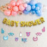 SPECIALYOU.IN Baby Shower Decoration Items, baby shower props, baby shower foil balloons, and Pastel Pink, Blue and Confetti Balloons, baby shower props for photoshoot - Set of 36pcs