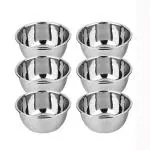 Steel Katori Set, Steel Bowls, Mixing Bowl, Dinner Steel Bowl Set, Pack of 6