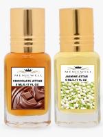 Menjewell Combo Pack Of 2PCs Attar(Chocolate 5ML,Jasmine 5ML) 10ML Attar Perfume (Floral)