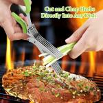 VEDANTA ENTERPRISE Herb Scissors with 5 Blades and Cover, Multi Blade Herb Shears with Cleaning Comb for Chopping Vegetable, Cilantro, Parsley, Salad, Multipurpose Cutter for Kitchen, Food Preparation, Five-Layer Scissors (Pack of 1)