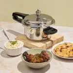 Vinod 18/8 Stainless Steel Outer Lid Pressure Cooker - 2 Ltrs (Induction Friendly)