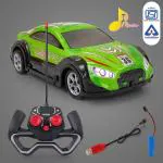 KIWI Kool Dazzling Attractive Remote Control Chargeable Cars for Kids With lights ( Green )