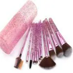 AVTY Professional Series Makeup Brush Set With Storage Barrel - Shiny Purple (Pack of 12)