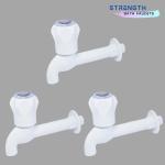 Cossimo White Skl-02 Bib Tap Faucet Wall Mount Installation Type (Pack Of 3)