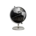 WINNER'S Prime Rotating Globe with Metal Arc & Round Stand | Educational Deatailed Globe for Kids, Students, Classroom | Antique Gift/Travel Decorative Showpiece/Home Office(Black Silver)(GP606BS)