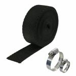 TMRIDE Bike Exhaust Universal Silencer Wrap Heat Shield Protector with Clip Compatible for Royal Enfield Classic Electra Standard Bullet (Black, 3 Mtr)
