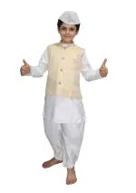 Kaku Fancy Dresses Polyester Dr. Radhakrishnan Costume For Boys | Republic Day & Independence Day National Hero Freedom Fighter Fancy Dress For Kids - 5-6 Years,White