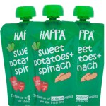 Happa Organic Food, Fruit Puree (Sweet Potato+ Spinach) Stage 2, 3 Pouches, 100 Gram Each
