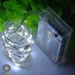 LTETTES Cool White Battery Powered Portable LED Copper String Lights 3m and 30 Lights