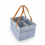 HIPPO Cute Diaper Caddy Bag for Smart Mothers Baby Diaper Caddy Organizers Baby Wipes Felt Storage, Nursery, Foldable and Portable (Large || Light Grey)