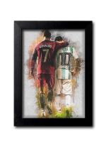 Blue Nexus Messi and Ronaldo the Legends Wall Poster with Wall Frame Room Art Painting Collection A4 size 10x13