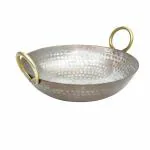 RBY Heavy Base Iron Matthar/Hammered Kadhai | Kadai with Handle for Kitchen | Deep Frying Kadai (1 Litre)