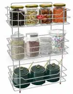 Unify 3 Tier Stainless Steel Kitchen Racks and Shelves for Storage- Multipurpose, Oil Stand, Steel Rack for Kitchen & Bathroom, Silver, 46 x 15 x 55.5 cm