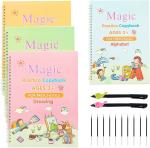 Lunavisor Uniq Shopee Reusable Magic Practice 4 Copy Book, Pen And Refills (Pack Of 4)